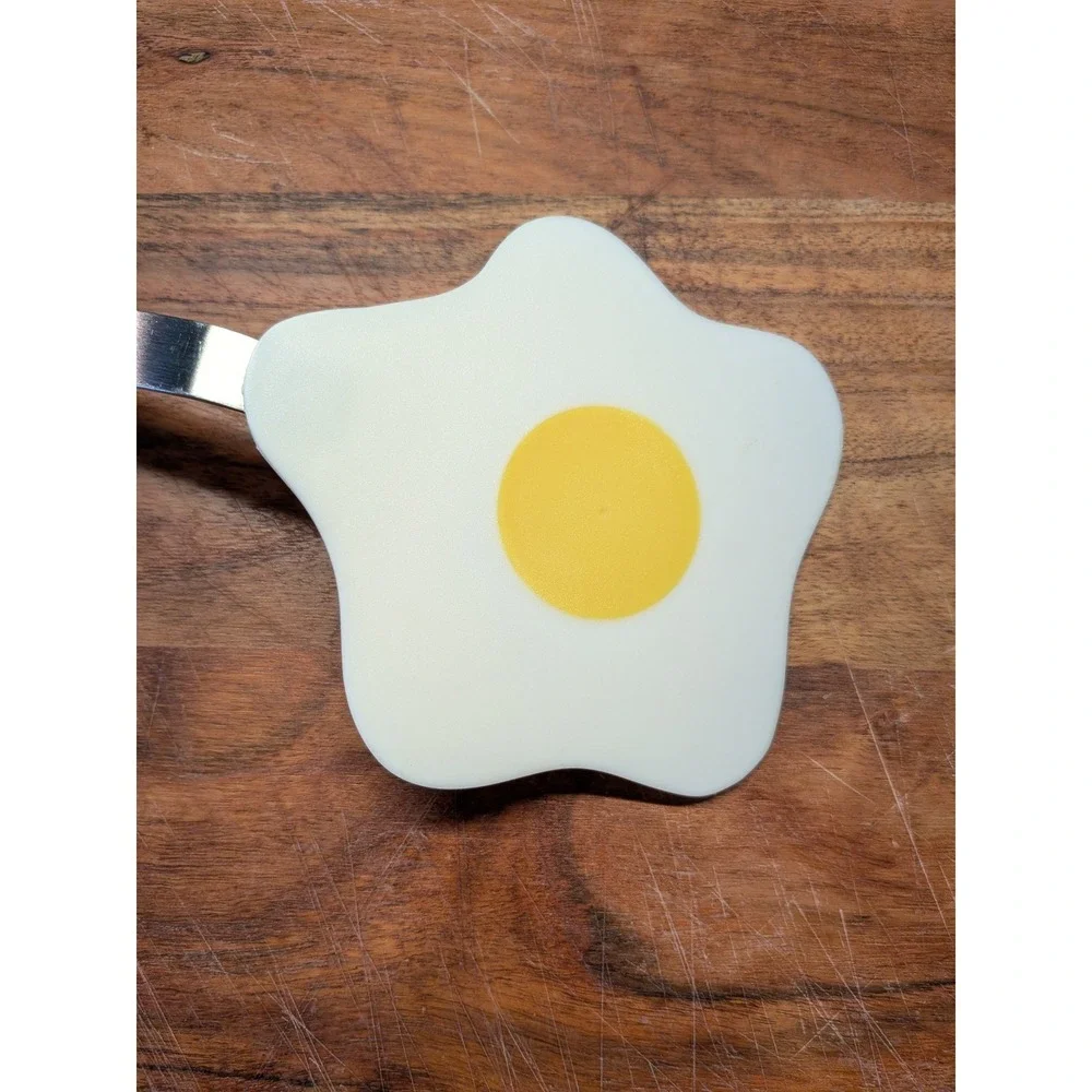 Fried Egg Spatula Novelty Silicone Turner Stainless Steel Kitchen Tool Yellow
